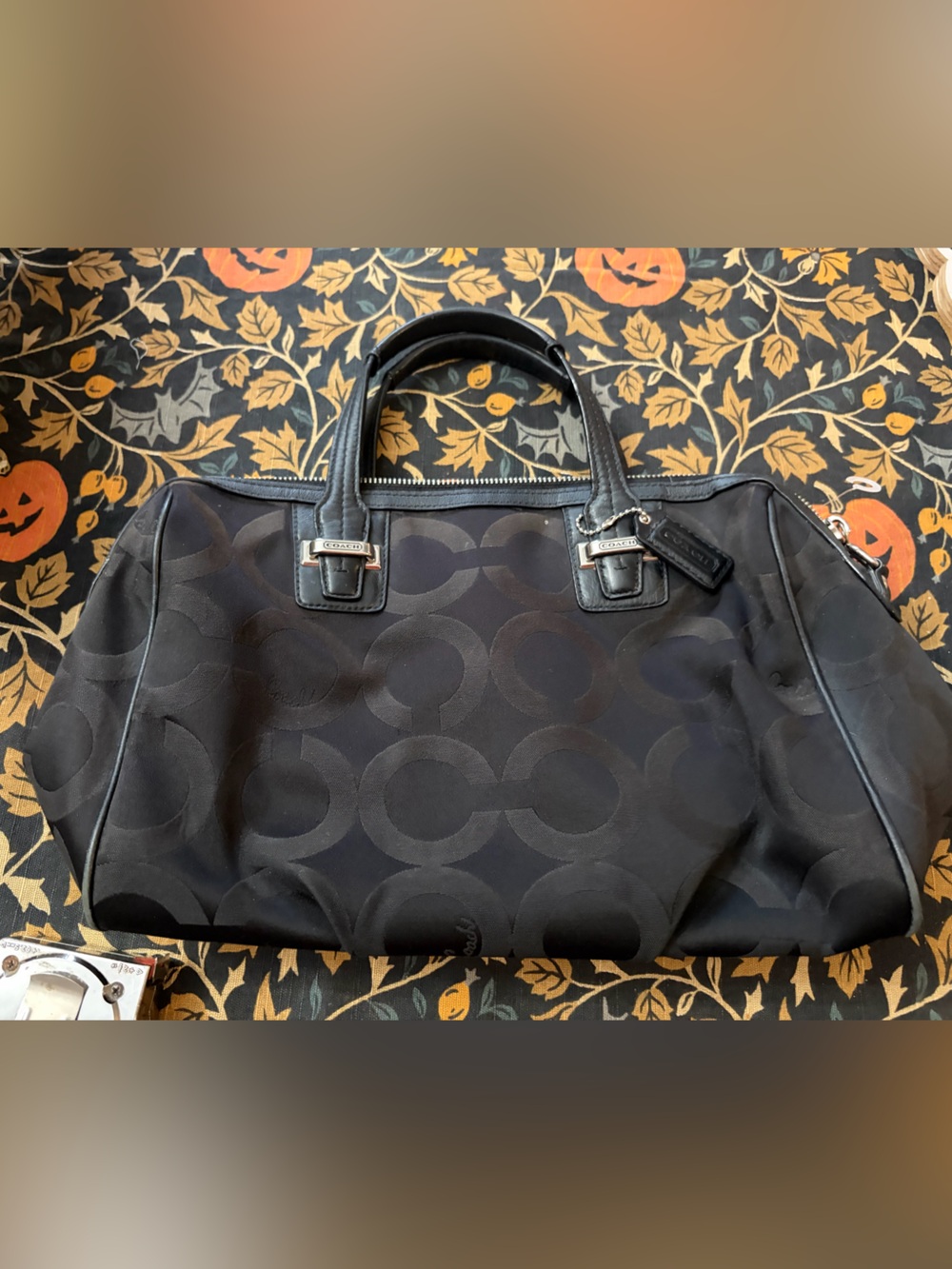 Coach Black Signature Canvas without belt .